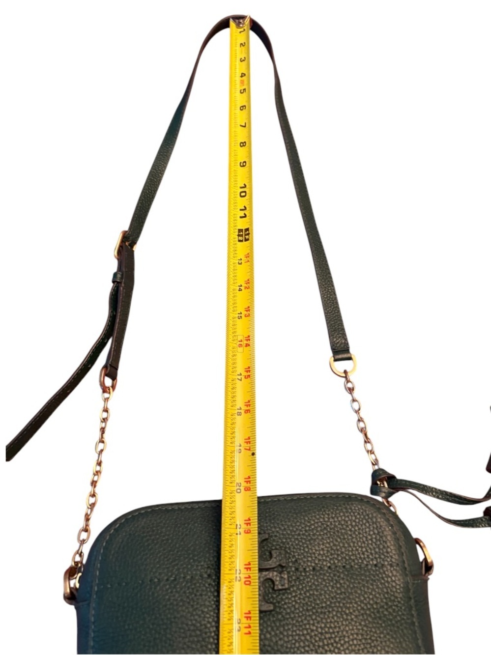 Tory Burch McGraw Camera Bag in Dark Green Pebbled Leather - Picture 9 of 9